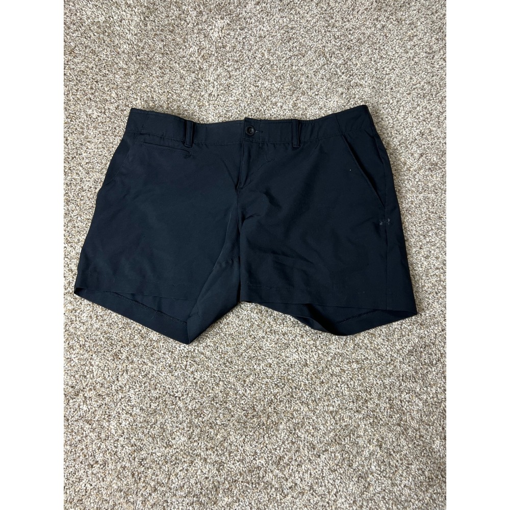 Under Armour HeatGear Womens Golf Shorts Black Size 12 Activewear Performance
